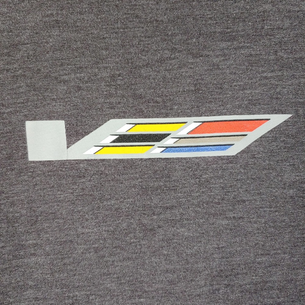 Cadllac VOS Logo T Shirt Mens Large Gray Short Sleeve Crew Neck Tee Racing Cars